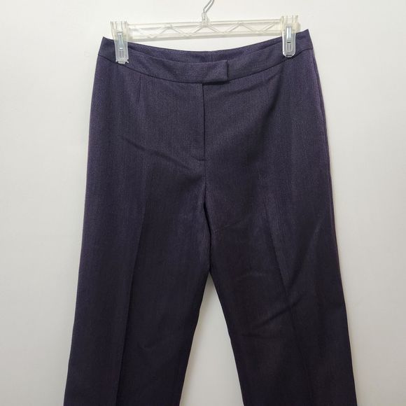 EVAN PICONE Women's Purple Dress Pants Herringbone Pleated Size 10 - Picture 2 of 8